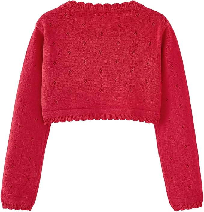 Toddler Girls Cardigan Sweater Bolero Shrug Baby Kids Long Sleeve Cropped Dress - Image 5