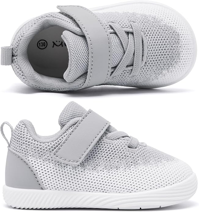 MORENDL Toddler Sneakers Baby Boys & Girls Barefoot Shoes Lightweight Breathable Walking Running Tennis Athletic Sport Shoes