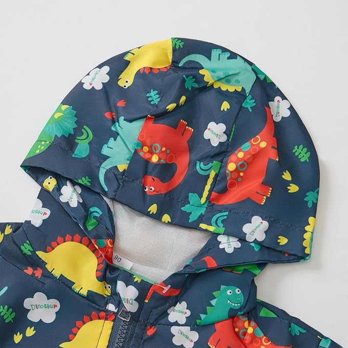 FYMNSI Toddler Baby Boys Girls Hooded Jacket Windbreaker Lightweight Dinosaur - Image 5