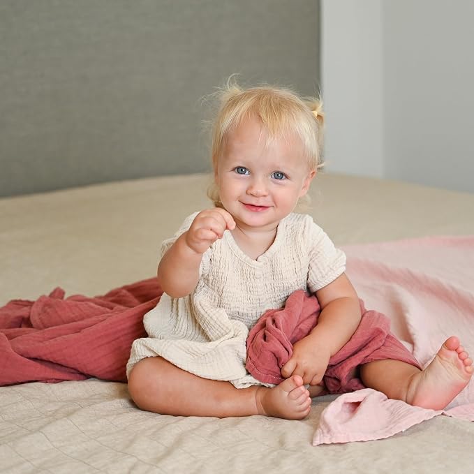 POMISO Muslin Swaddle Blankets for Boys & Girls, Newborn Receiving Blankets - Image 4