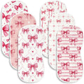 6 Pack Pink Bow Baby Burp Cloths, 20x10 Contoured Burp Rags by Spriggenix