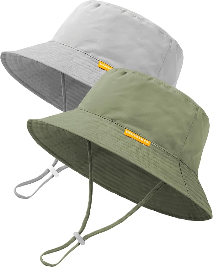 Baby Sun Hat Kids Summer Sun Protection Toddler Bucket Hat Wide Brim Adjustable by HONGTEYA