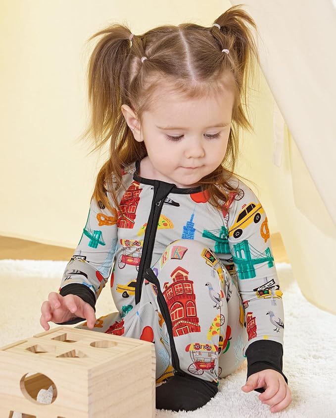 babee Reshinee Bamboo Viscose Baby Footie Pajama, Zipper Sleeper Boys Girls | - Image 2