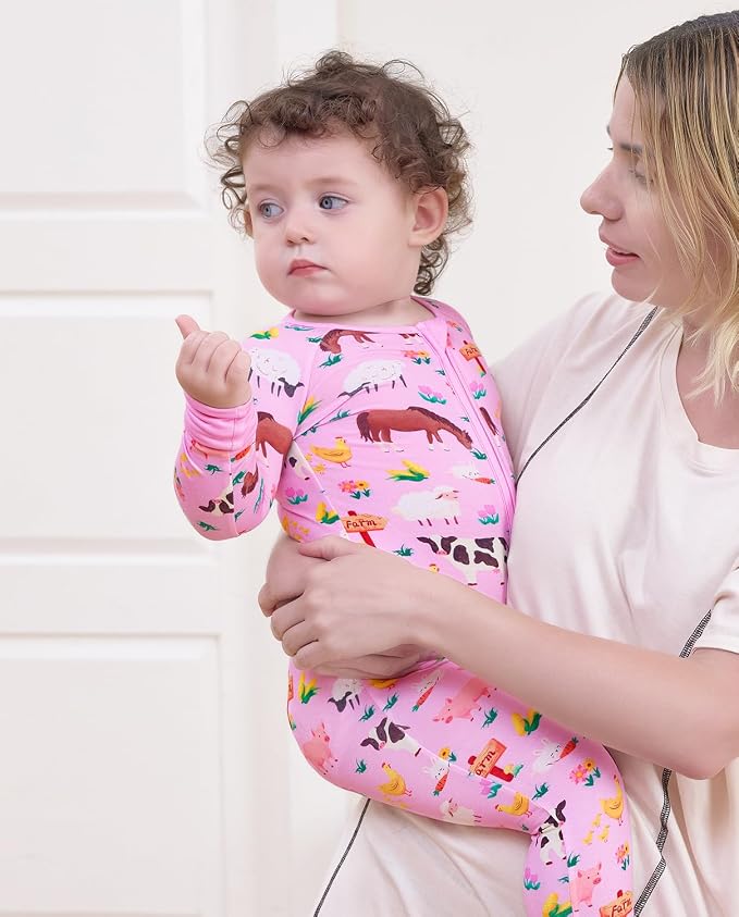 babee Reshinee Viscose Derived from Bamboo Baby Footie Pajamas Convertible - Image 9