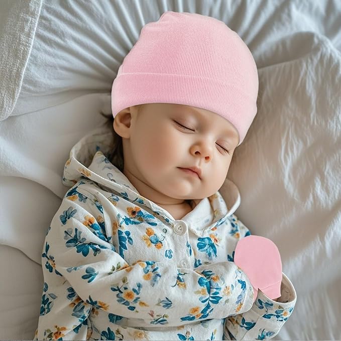 Baby Hats and Mittens Newborn Hats Gloves Infant Beanie Soft Cap Mitten Sets - Image 2