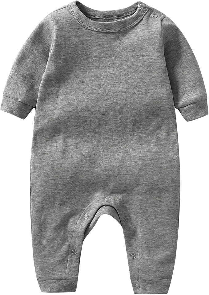 Unisex Baby romper, Long Sleeve 100% Cotton Baby Clothes, Baby Footless Jumpsuit by Jomixa