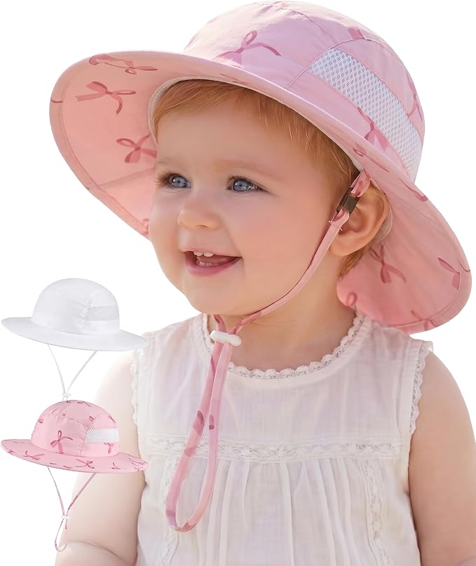 HONGTEYA 2 Pack Baby Sun Hat Infant Toddler Boys Girls Sun Protection Bucket by HONGTEYA