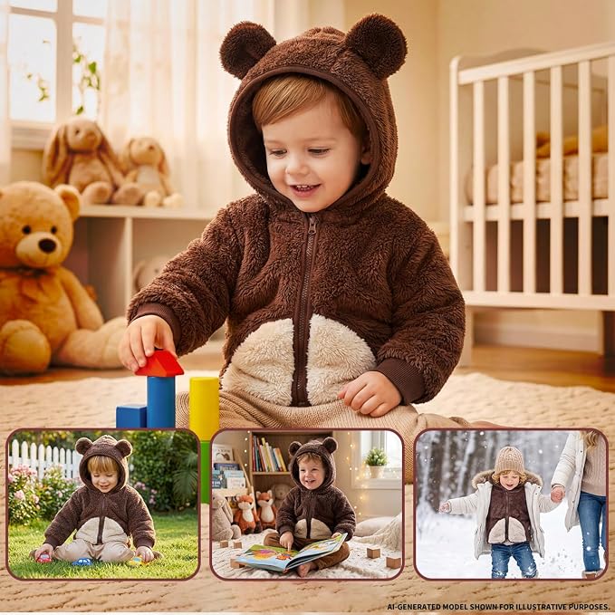 Baby Girl Winter Warm Fleece Jacket Toddler Boy Sherpa Infant Sweater Coat | - Image 2