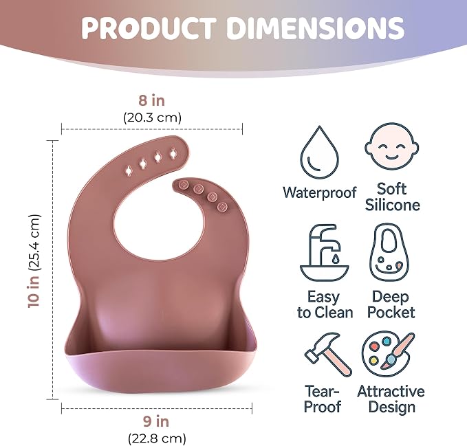 Silicone Baby Feeding Bibs – Waterproof, Soft & Adjustable - Image 3