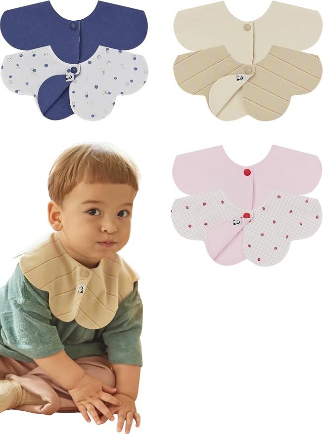Konny Baby Bib 3/5/7-Pack Set, 360 ​​° Rotate, Soft and Absorbent Drooling by Konny