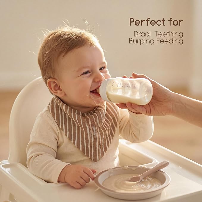 Tunnkit Muslin Baby Bibs, 10 Pack Bandana Bibs, Triangular Bibs | Extra - Image 8