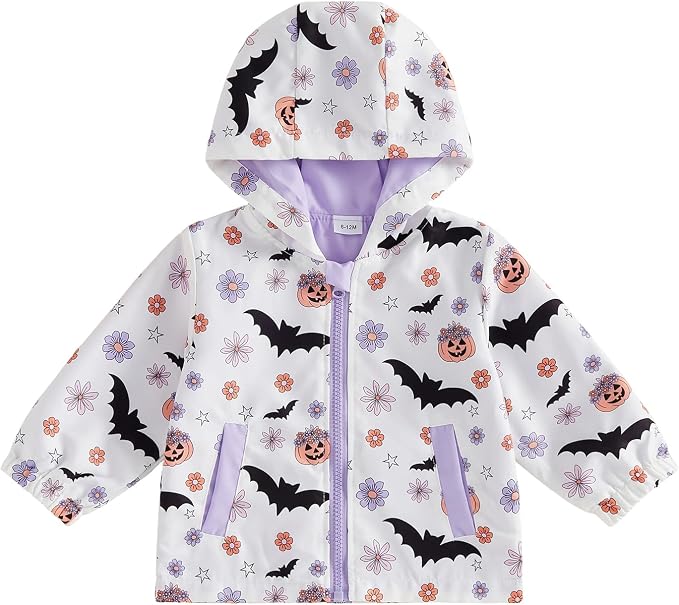 Toddler Baby Girl Windbreaker Jacket Zip Up Hoodie Long Sleeve Sweatshirt by Emmababy