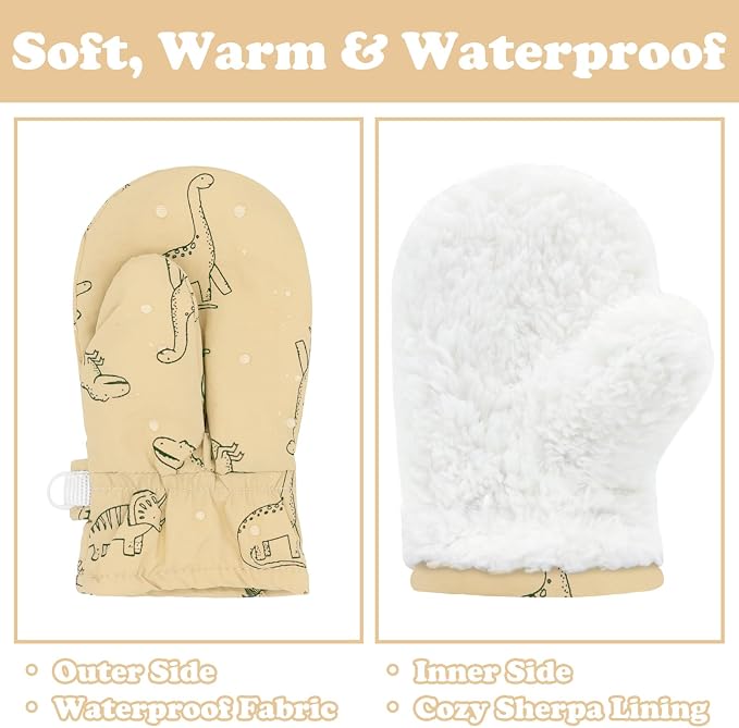 Sarfel Toddler Mittens Waterproof Toddler Gloves Baby Winter Mittens Toddler - Image 5