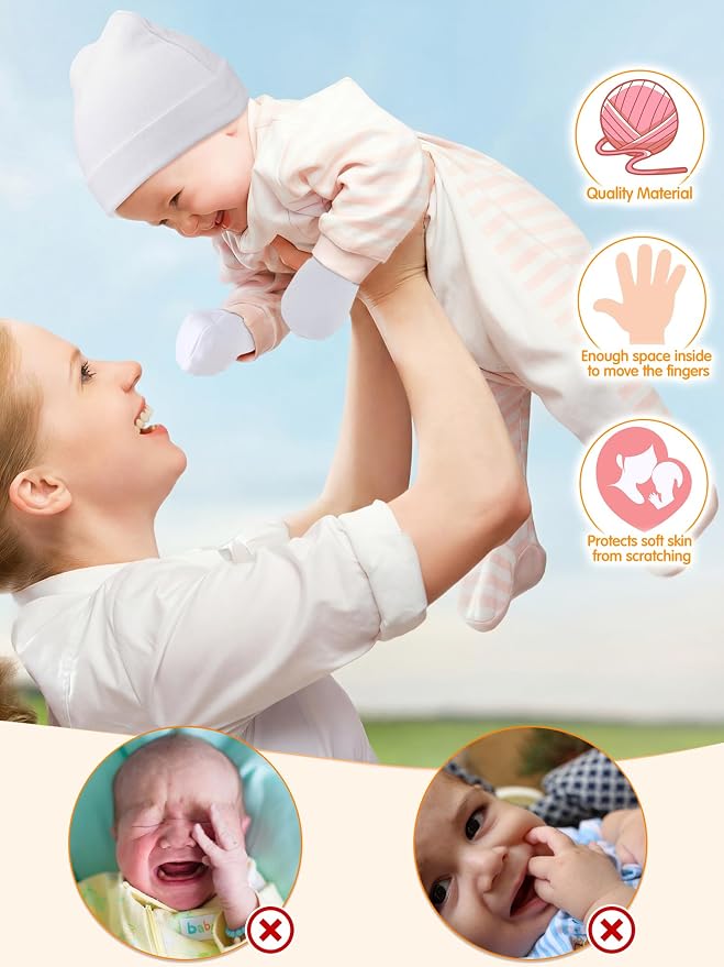 Geyoga 12 Pcs Baby Hat | Newborn Hats Mittens - Image 3