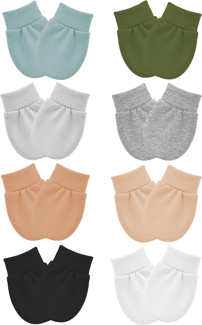 8 Pairs Newborn Baby Mittens No Scratch Infant Baby Cotton Gloves Newborn by Unknown