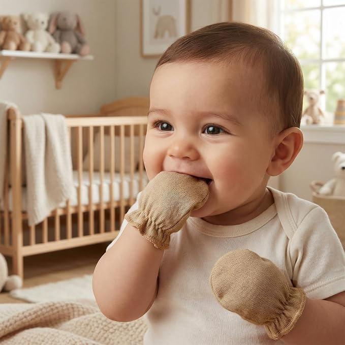 phnydreg 8 Packs Newborn Baby Mittens Infant Scratch Gloves Elastic Wrist Gloves - Image 5