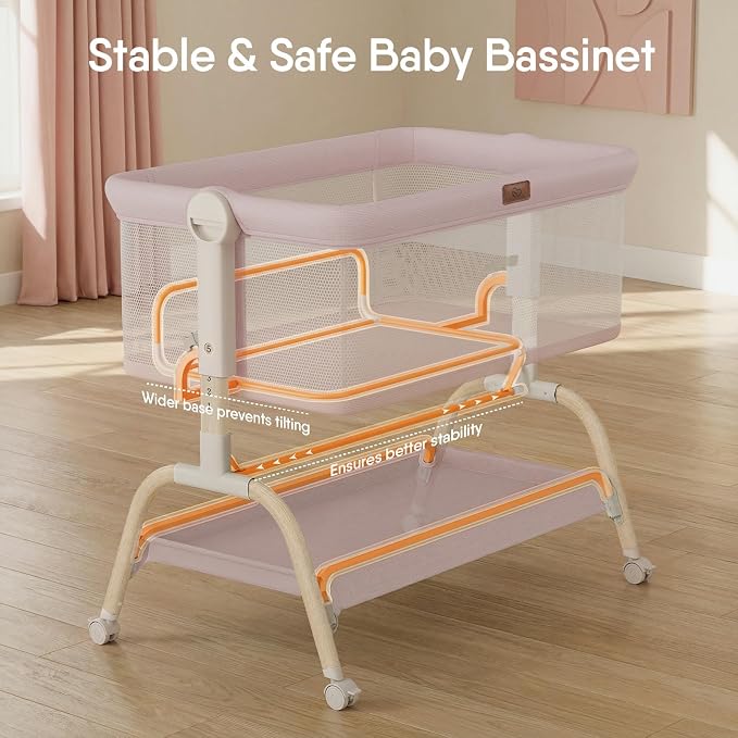 BabyBond Bassinet Bedside Crib, Stable and Secure Crib - Image 4