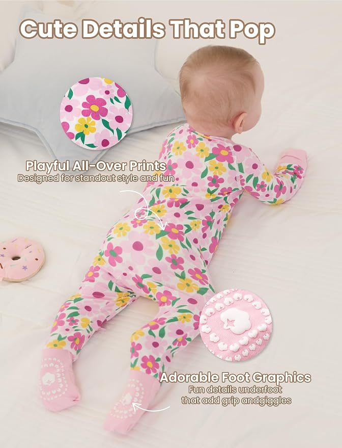PATPAT Organic Cotton Baby Footie Pajamas - Image 6