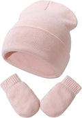 Baby Beanie Hat Gloves Set, Kids Winter Warm Knit Hat by DANMY
