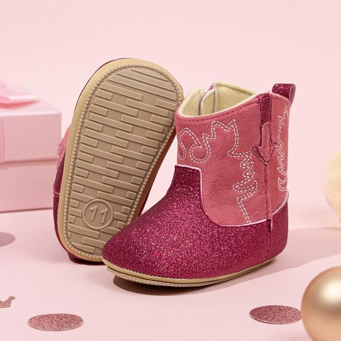 HsdsBebe Baby Boys Girls Western Cowboy Boots Infant Moccasins High Top Booties - Image 3