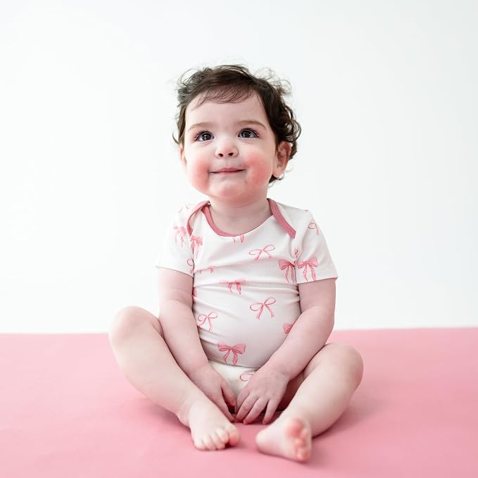 KYTE BABY Short Sleeve Baby Bodysuit, Buttery Soft Rayon Made From Bamboo - Image 2