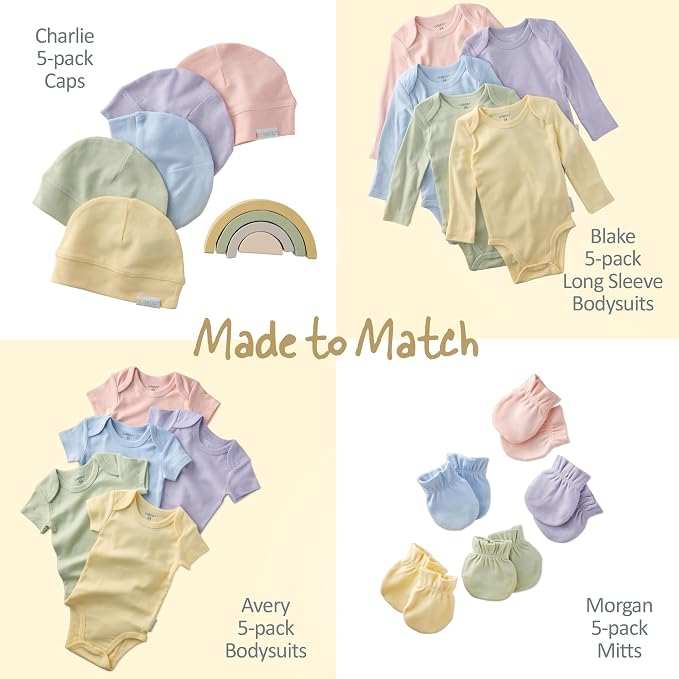 Butterblu Ashley 5-Pack Long Sleeve Ruffle Shoulder Bodysuits 100% Cotton | - Image 7