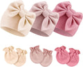 BQUBO Newborn Girls Hats Baby Hat and Mittens Set Infant Caps Bow Hospital by DRESHOW