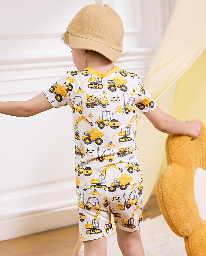 babee Reshinee Bamboo Viscose Toddler Boys Pajamas Set, Short Sleeve Kids - Image 9