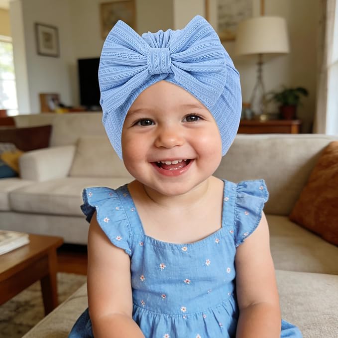 Cinaci 6 Pack Nursery Hospital Caps Bonnets Beanies Headwraps Turban Hats - Image 5
