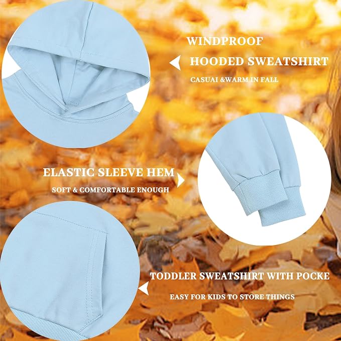 Toddler Boys Girls Sweatshirt Cotton Solid Fall Pullover Hoodie | Long Sleeve - Image 6