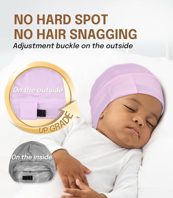 Fittia Baby Bonnet for 0-6 Months, Silky Satin Bonnet for Sleeping, Smooth for - Image 7