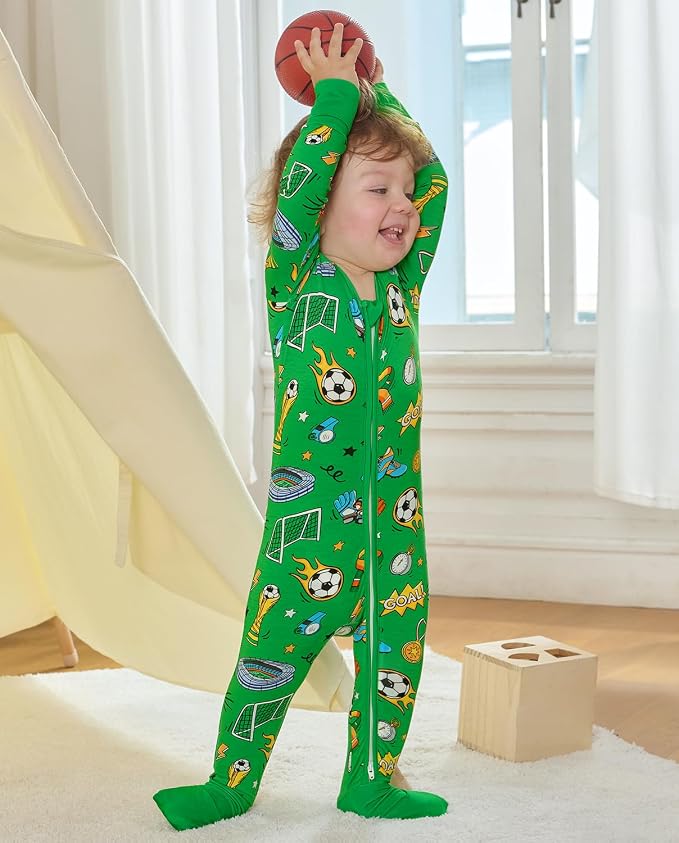 babee Reshinee Bamboo Viscose Baby Footie Pajama, Zipper Sleeper Boys Girls - Image 4