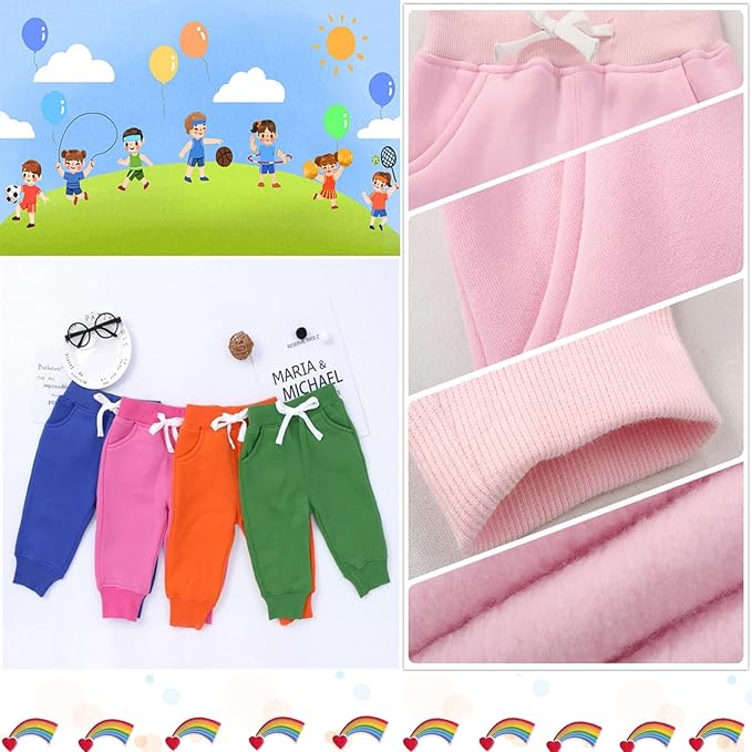 CuteOn Unisex Toddler Jogger Pants Kids Cotton Elastic Waist Winter Baby Sweatpants Pants 1-5Years