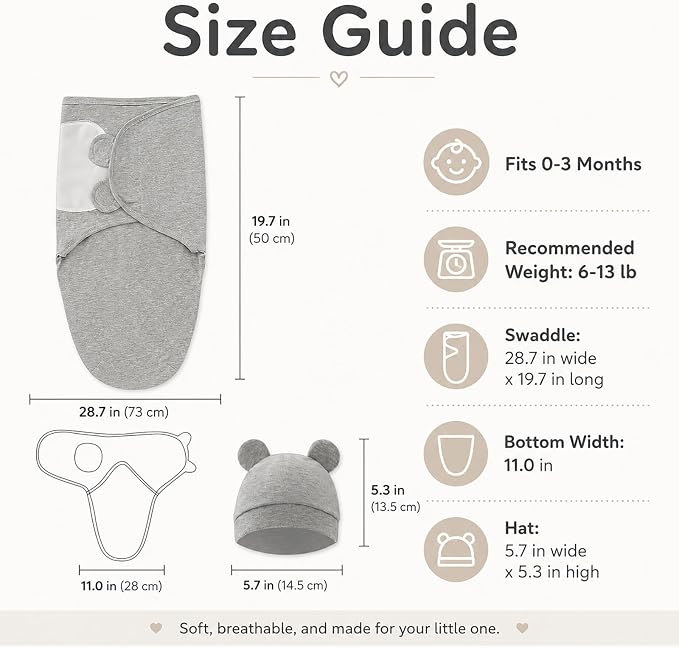 3-Pack Unisex Baby Swaddles for Newborns - Image 4