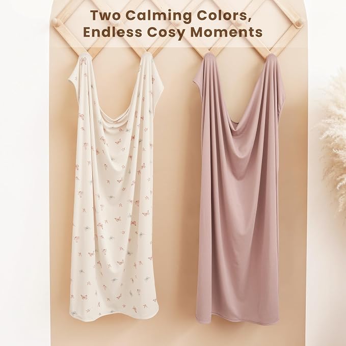 Konssy 2 Pack Ribbed Knit Swaddle Blankets - Image 6