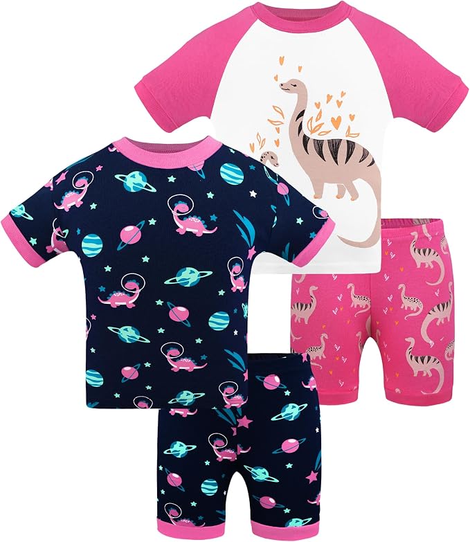 DAUGHTER QUEEN Girls Summer Pajamas Set 4 Pieces 100% Cotton Sleepwear Size 18 - Image 8