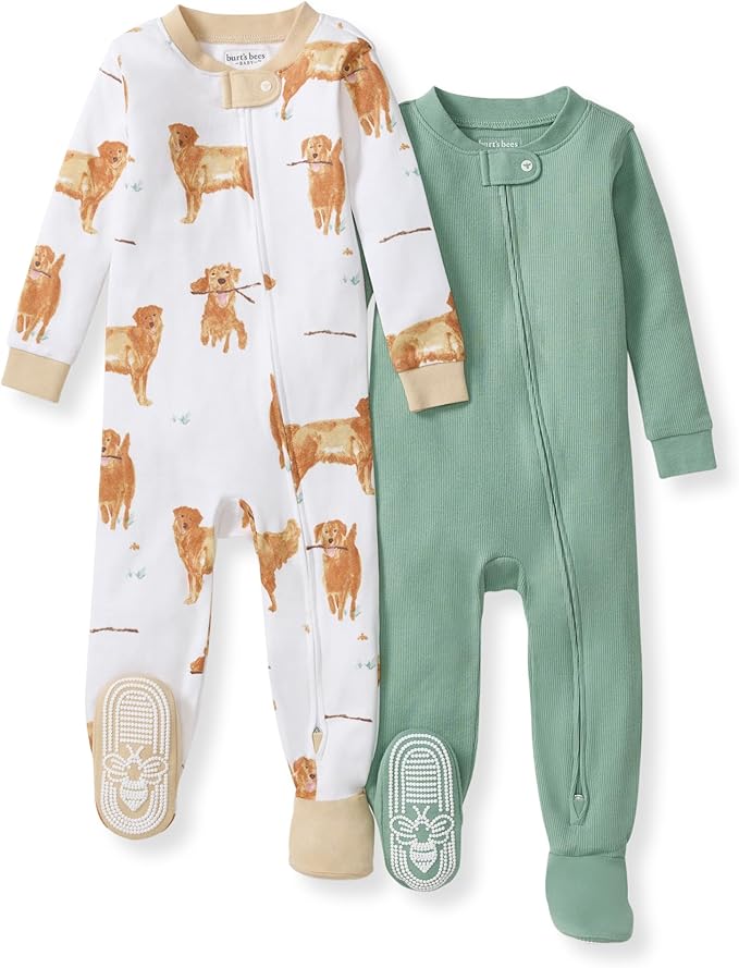 Burt's Bees Baby Boys Organic Cotton, Snug Fit Footed Sleeper Pajamas | by BurtsBeesBaby