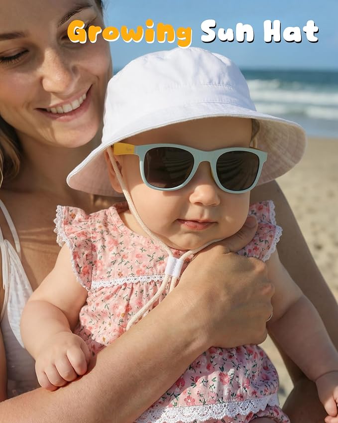 Baby Sun Hat for Toddler Kids Bamboo Rayon Bucket Hat Summer Beach Sun - Image 6
