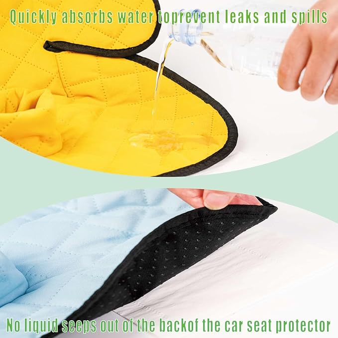MOOB Waterproof Car Seat Protector - Potty Training Liner for Baby & Toddler, Machine Washable Piddle Pad with Anti-Slip Backing, Universal Fit for Infant Car Seat & Stroller (Brown
