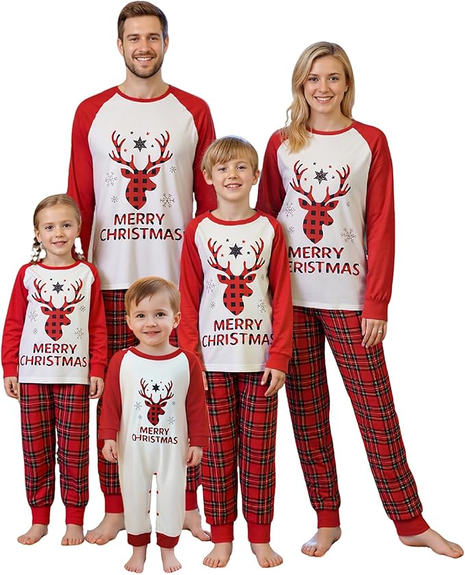 Awoscut Family Christmas Pajamas Matching Pajamas for Family, Xmas PJs Sets Holiday Sleepwear