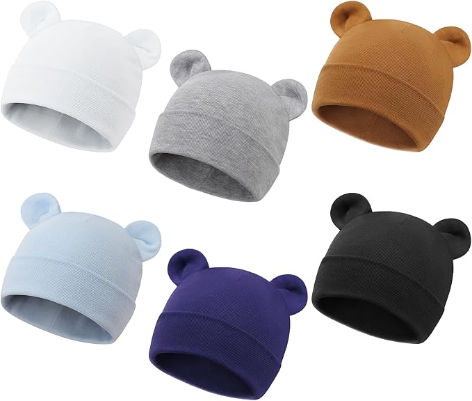 DRESHOW BQUBO 6 Pack Baby Beanie Hats by DRESHOW