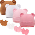 BQUBO Newborn Baby Hats Mittens Set Hospital Hat Beanie Infant Caps Baby Gloves by DRESHOW