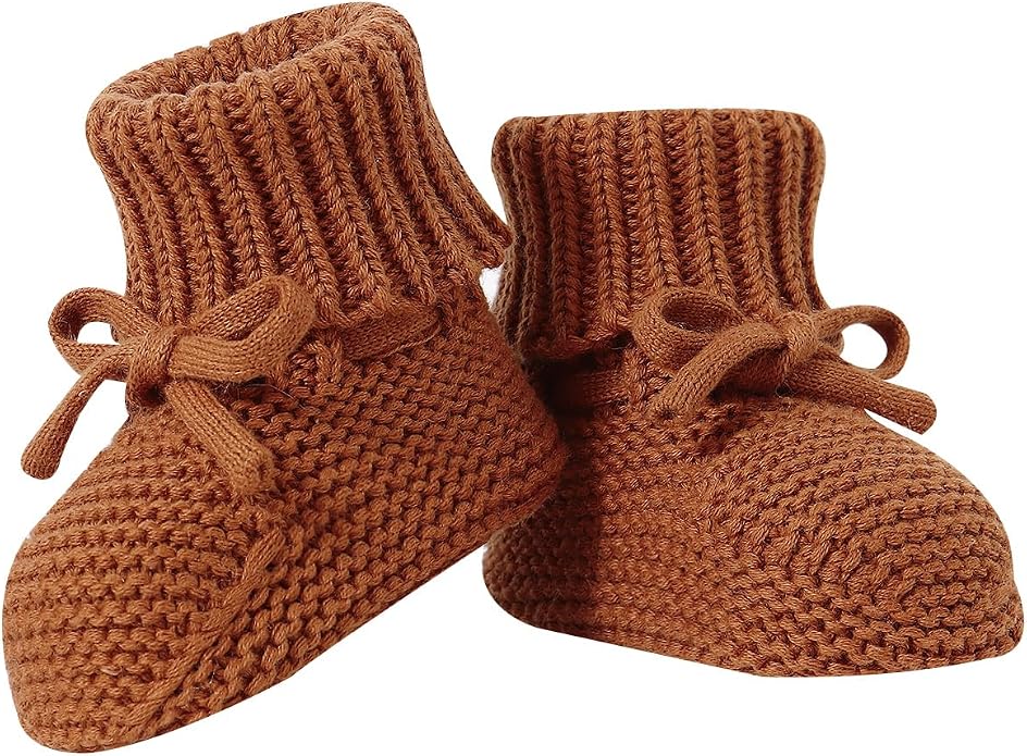 Hadetoto Baby Booties Cotton Newborn Boys Girls Shoes Knit Socks | Cozy Warm by Hadetoto