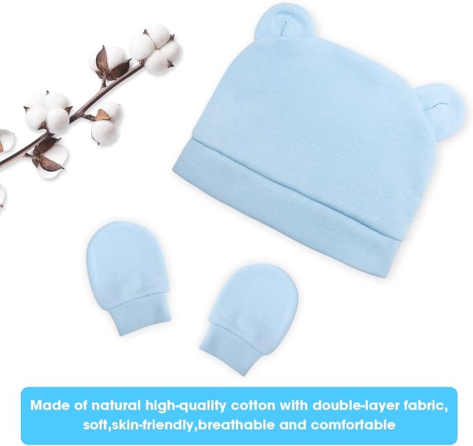 Newborn Baby Hats and Mittens Set - Image 6