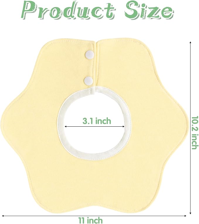 Zainpe 6Pcs 360° Rotate Baby Bibs Waterproof Snap Cotton Baby Bib Absorbent - Image 3