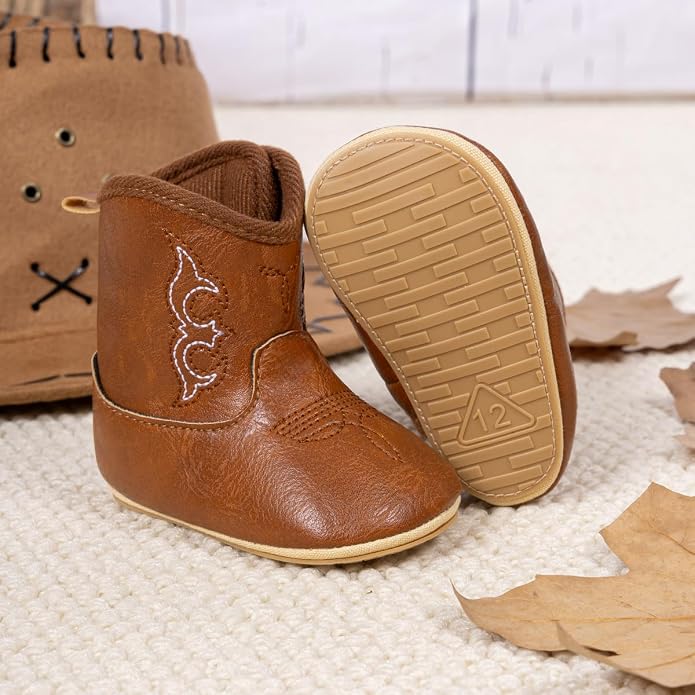 HsdsBebe Baby Boys Girls Western Cowboy Boots Infant Moccasins High Top Booties - Image 3