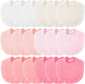 Kenning 18 Pcs Baby Muslin Drool Bibs Ruffle Snap Button by Kenning