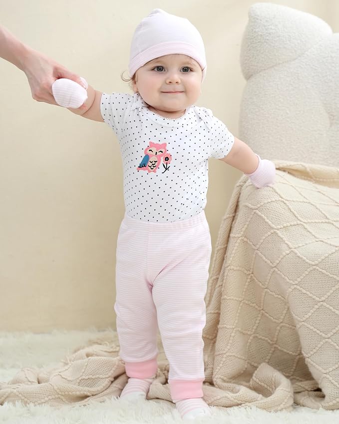 Baby Bodysuit and Pant Set Cotton Ribbed Mix Infant Girl Clothes | Unisex - Image 4
