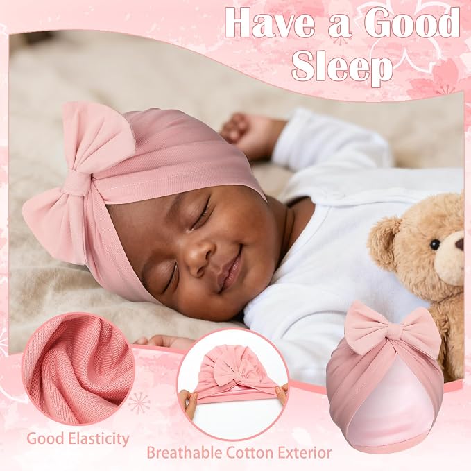 6 Pcs Newborn Satin Bonnet for Infant Months - Image 4