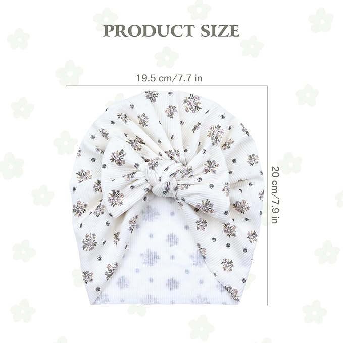 Cinaci 6 Pack Nursery Hospital Caps Bonnets Beanies Headwraps Turban Hats - Image 2